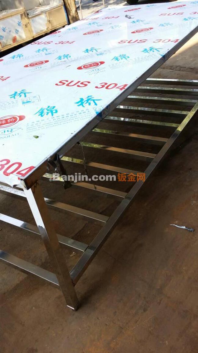 厂家加工厨房用不锈钢台面，双层
